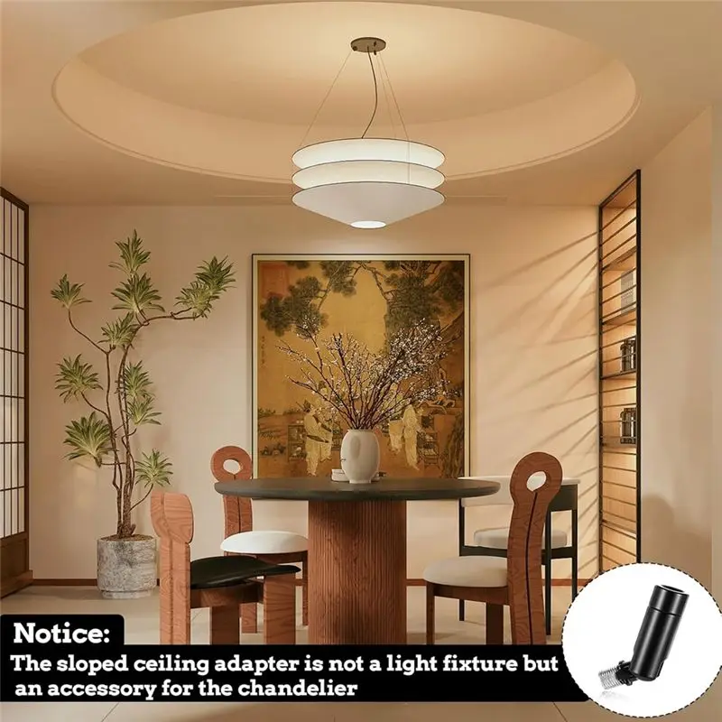 CYCLI-Multi-Pack Of 4 Sloped Ceiling Adapters For Hanging Lights, Chandelier Adapting Kit, 180 Degrees Rotation