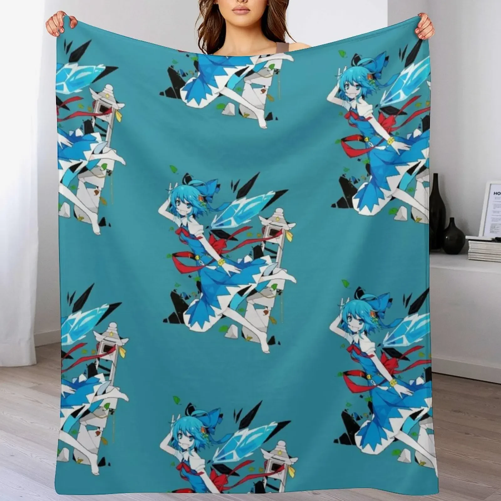 

Touhou Project - Cirno Throw Blanket Tourist Thins cosplay anime Plaid on the sofa Blankets