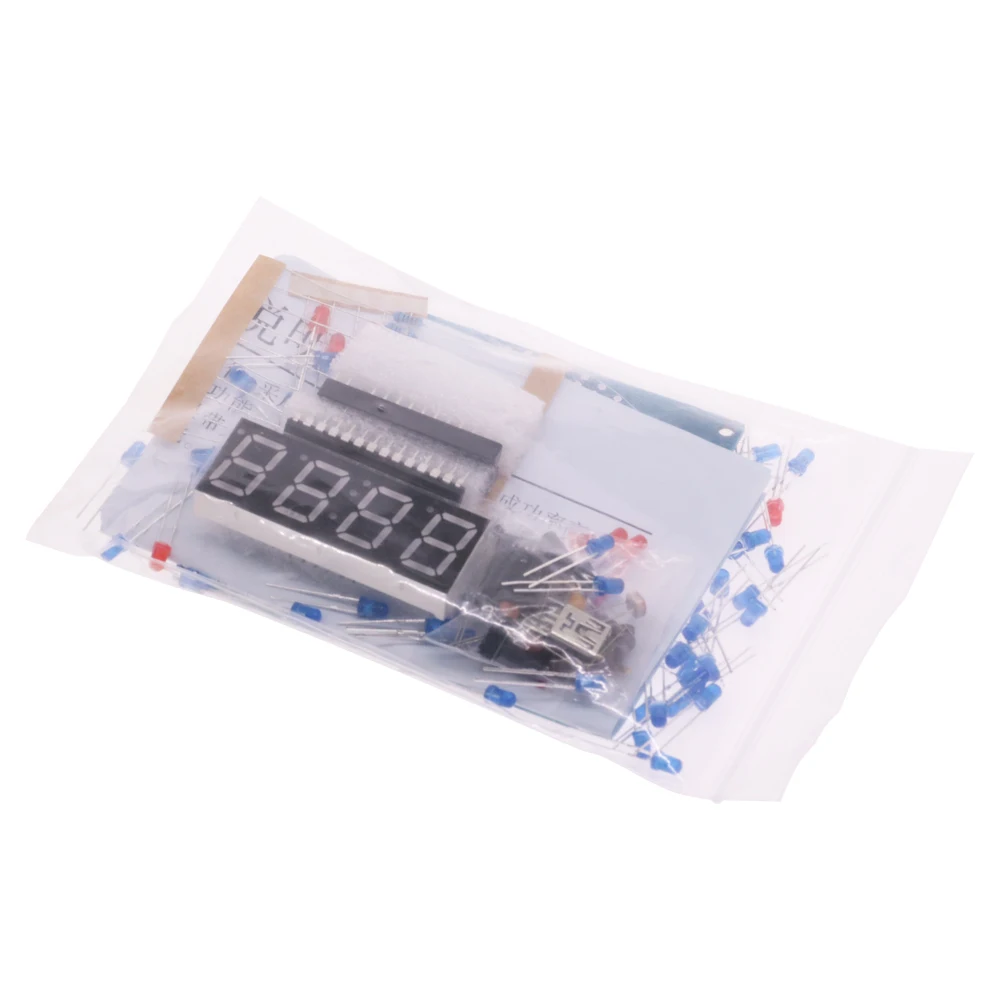 Rotating LED Display Alarm Electronic Clock DIY Kit Case Shell Light Control Temperature DS1302 C8051 MCU Module STC15W408AS