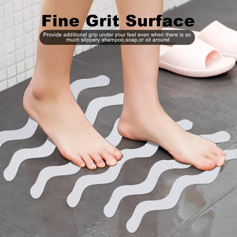 18/24pcs Anti-Slip Strips Safety Shower Treads Stickers Bathtub Non Slip Stairs Step Appliques Anti Skid Tape