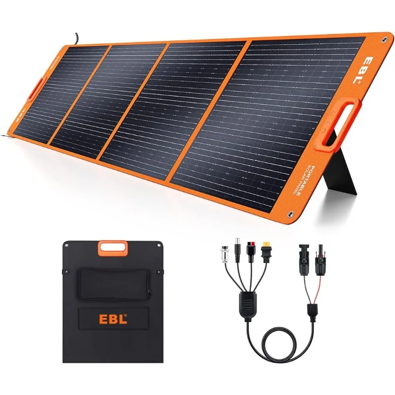 EBL 200W Portable Solar Panel for Power Station, Waterproof IP65 Foldable Solar Panel with MC-4 Anderson Output Connector for RV