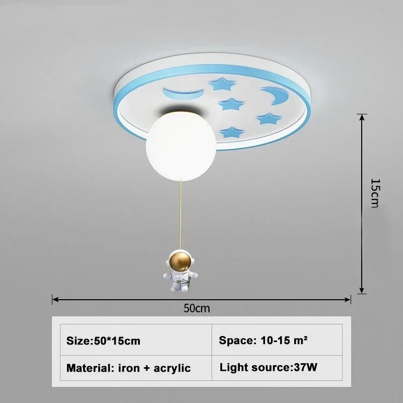 NONE Modern European Children Moon LED Astronaut Ceiling Lamp 5