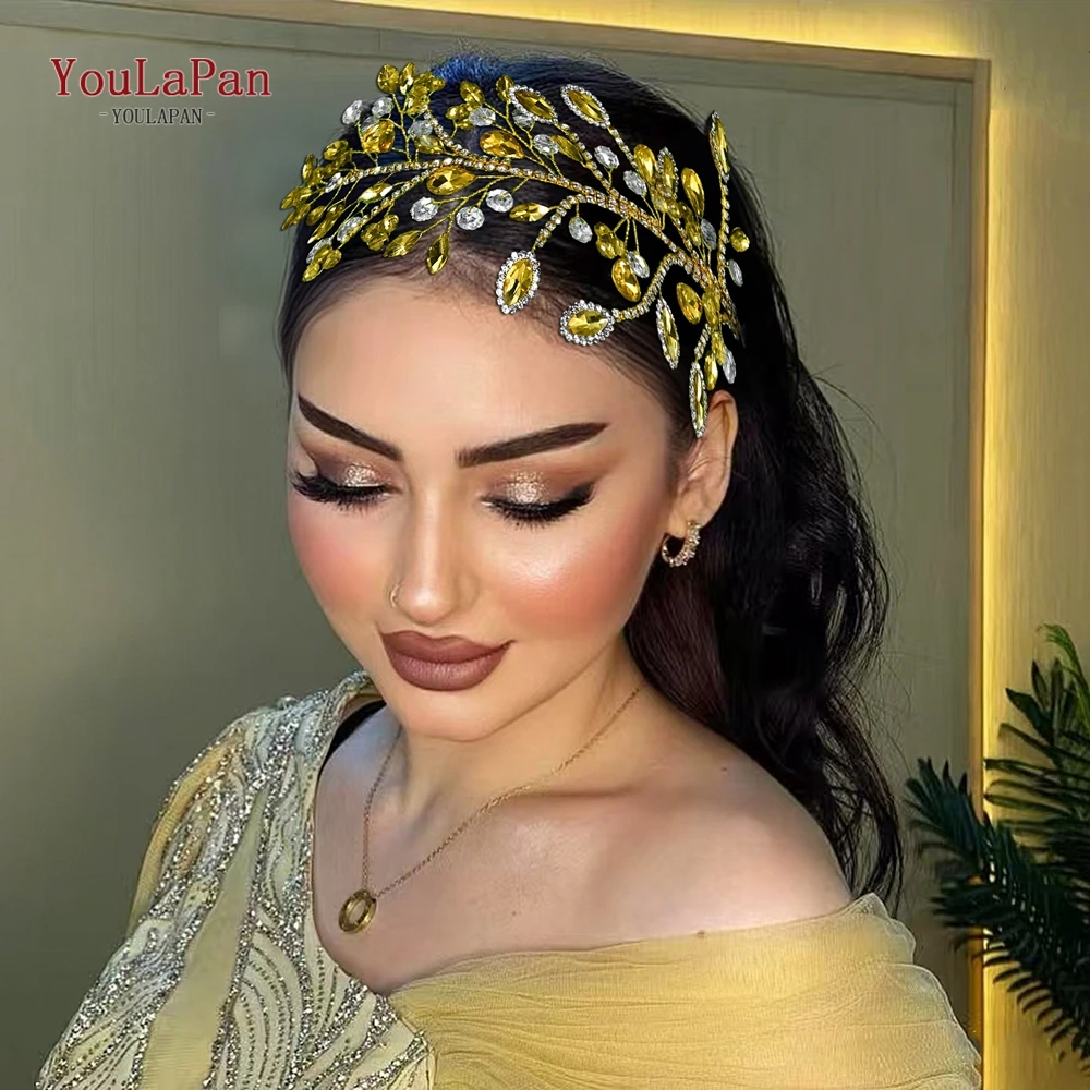 

YouLaPan Elegant Sparkling Rhinestone Crystal Headpiece Handmade Wedding Hairband Bride Bridesmaid Party Prom Hair Piece HP860