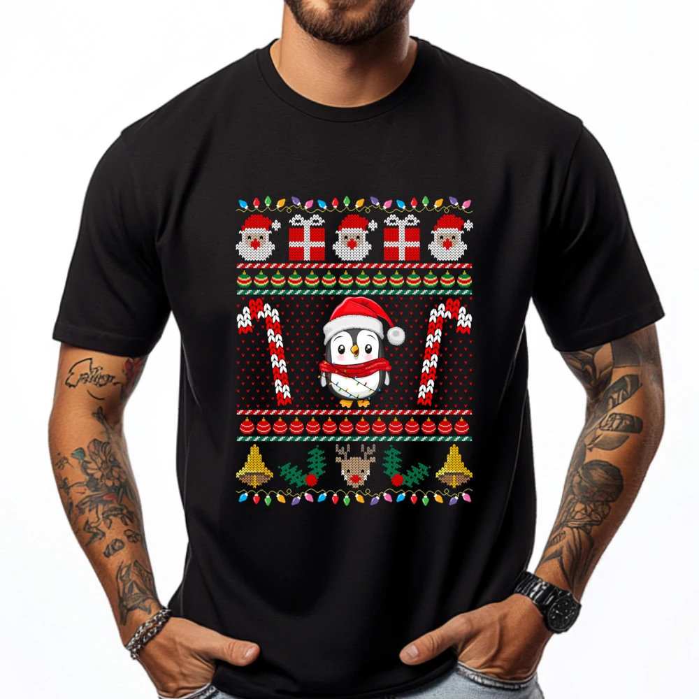 

Cute Penguin Ugly Valentine's Day Sweater Winter Holiday Festive New T Shirt T Shirt Homme Creative