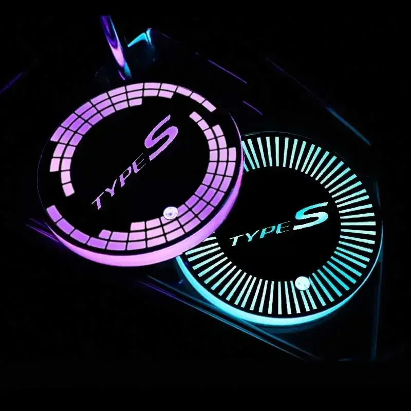 For Honda Type S Pilot Civic City CRV HRV Jazz Auto Atmosphere Led Light-Emitting Lamp Car Coaster Color Pattern Accessories