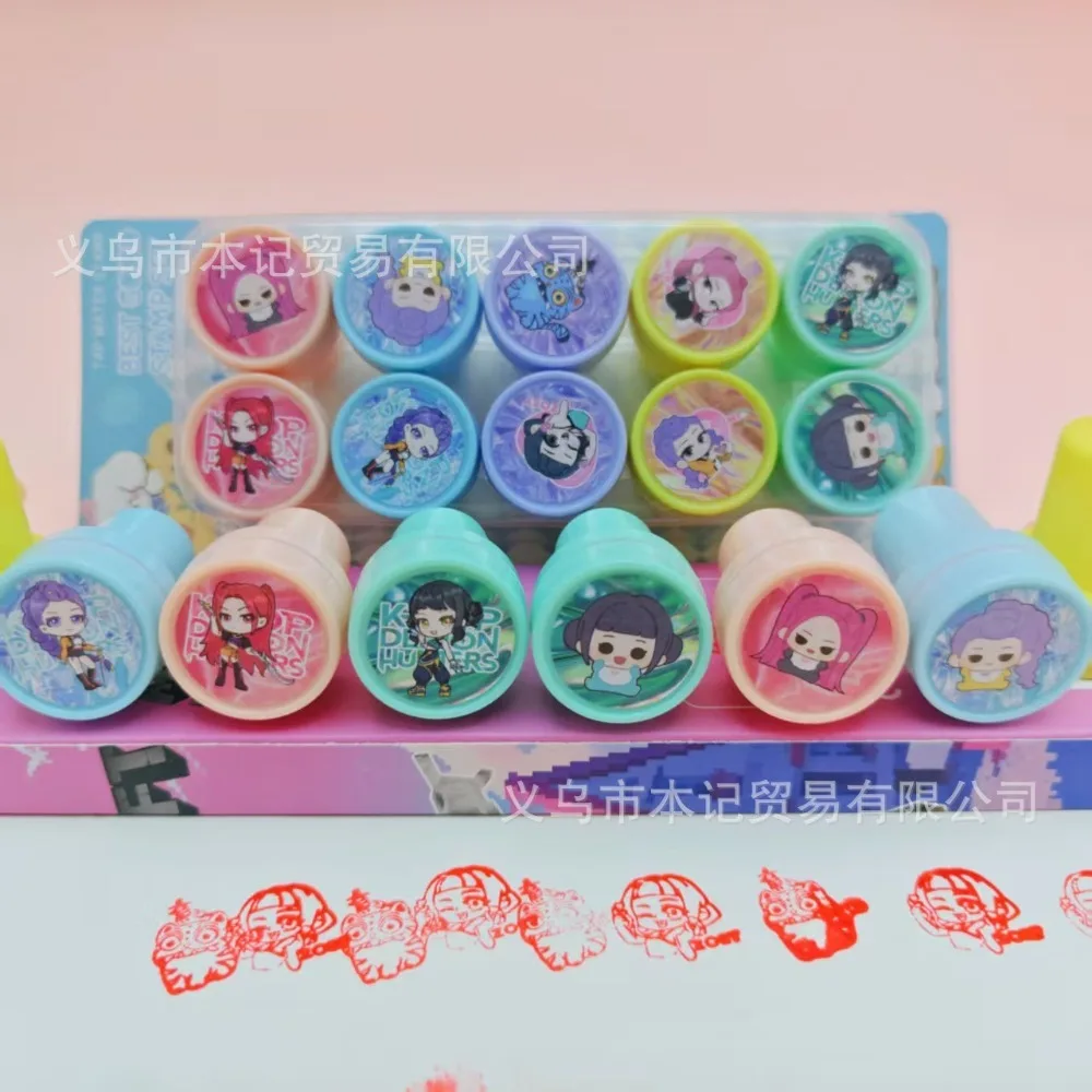 10Pcs Assorted Stamps for Kids Kpop Demon Hunters Rumi Zoey Mira Derpy Self-Ink Stamps with 10 Designs for Birthday Party Favor