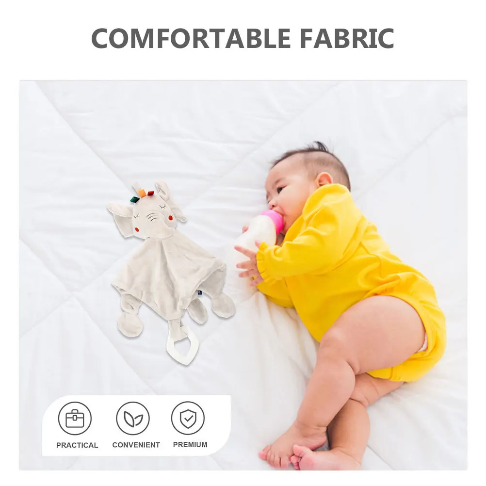 2pcs Baby Security Blanket Newborn Snuggle Soft Elephant Soothing Hand Puppet Comfort Towel For Sleep Stuffed Animal Infant