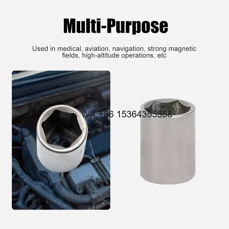 Wmwmnu for HENITUER T1150 Non Magnetic Titanium Socket 6 Point 1/4 Inch Drive Tools for Medical Aviation Fields