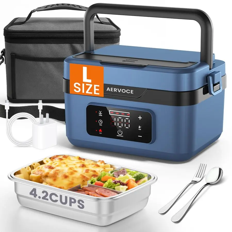 

Ланч-бокс для взрослых, 8000 мАч, беспроводной ланч-бокс с подогревом для мужчин и женщин. 1 л, портативный подогреватель еды для автомобиля, офиса или работы на открытом воздухе.