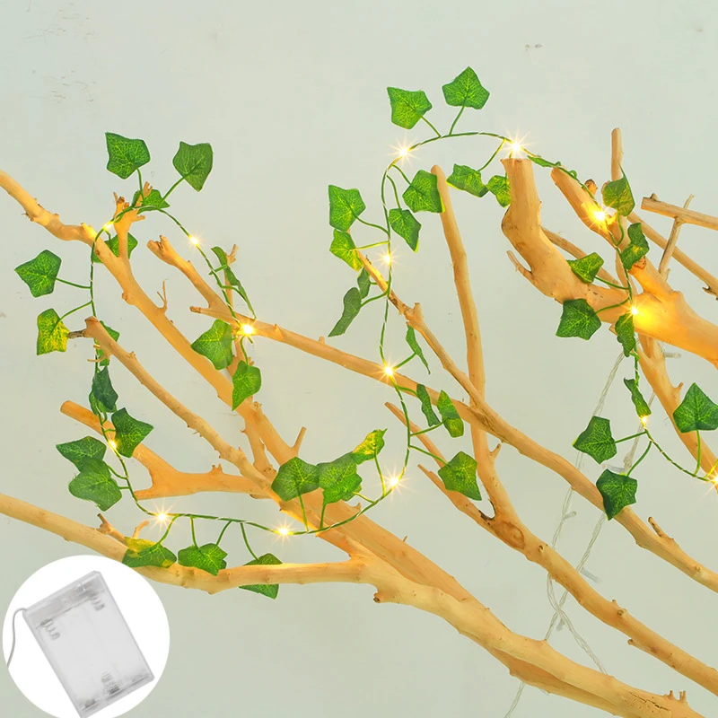 

20/50/100LED Artificial Leaves String Lights Battery Power Wedding Party Garland Fairy Light Garden Room Ramadan Decoration