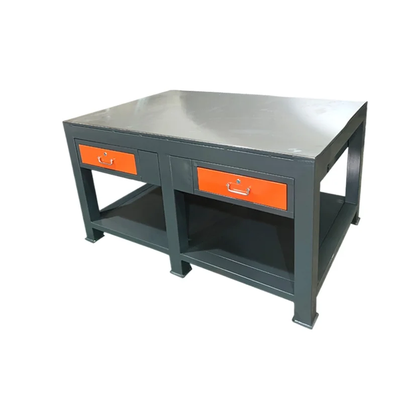 LMM heavy duty workbench die steel plate fitter water mill flying mold table with vice workshop maintenance table