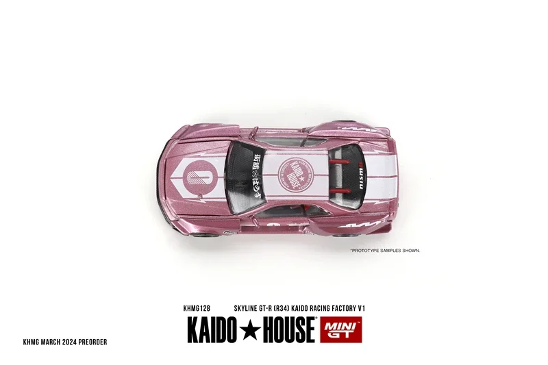 카이도 하우스 x 미니 GT 1:64 스카이라인 GT-R (R34) KAIDO RACING FACTORY V1 다이캐스트 모델 자동차