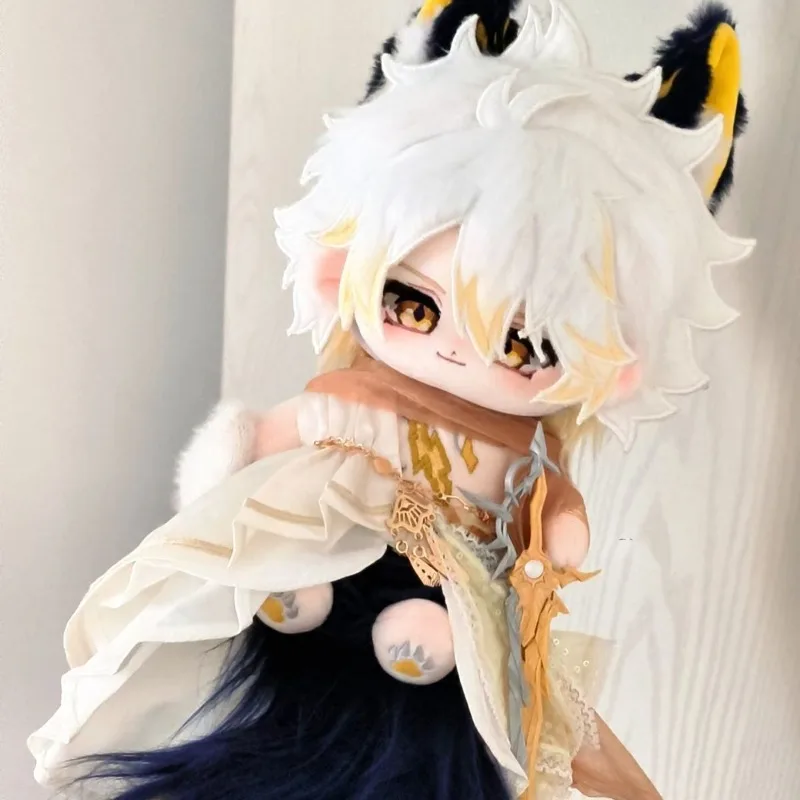 20cm Anime Game Honkai: Star Rail Kawaii Cosplay Cotton Doll Body With Ears Tail Set Phainon Soft Plushies Toy Figures Fans Gift