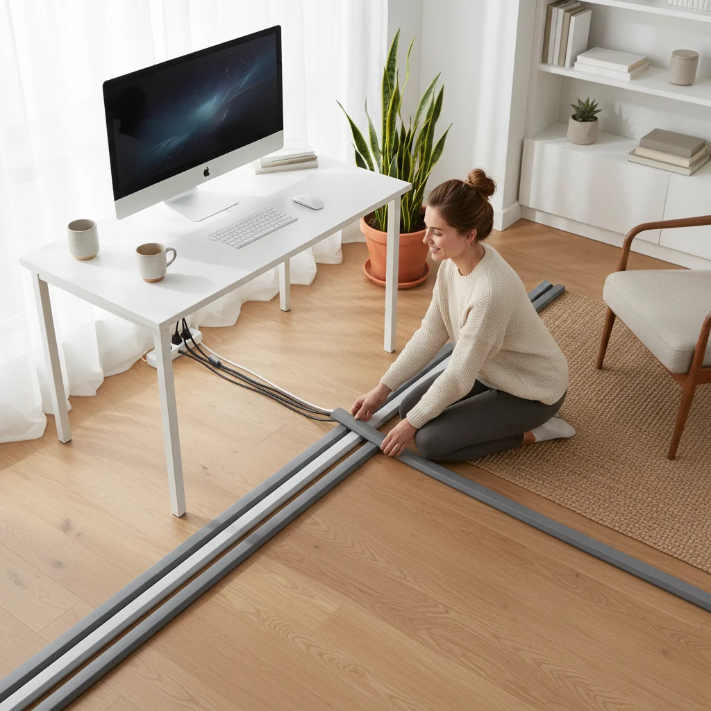 1 M Floor Cord Cover For Wires On Floor Cord Hider Floor Cable Management Wire Cover PVC Trunking Home Accessories view 4