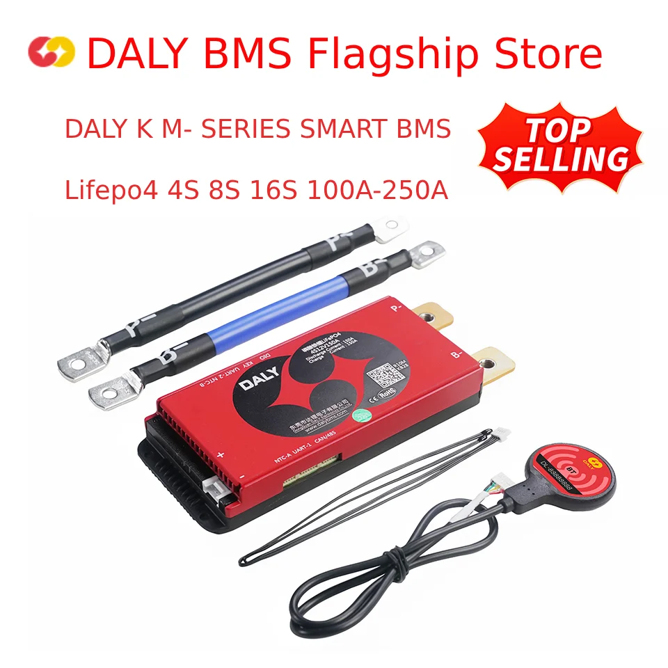 BMS DALY Lifepo4 4S 250A 16S 48V 150A 8S 24V 100A 200A Proteggi scheda per 18650 BATTERIA PACCHETTO BT UART RS485 CANBUS Comunicare