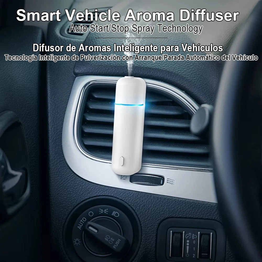 車のアロマディフューザー高速消臭剤長期的な香り-6-ボトルエッセンシャルオイルギフト-​-​-​-エンジン付きオートスタートストップ