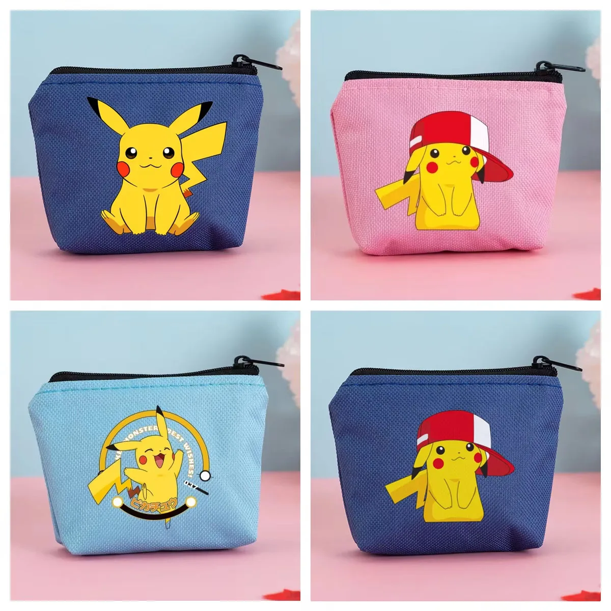 Pokemon Coin Purse Cute Cartoon Mini Pikachu Bags Anime Zipper Wallet Key Card Bag Storage Pocket Pack Card Holder Gift