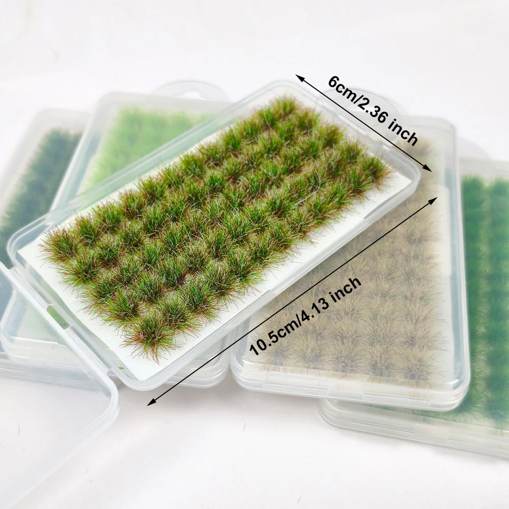 60PCS Miniature Grass Tuft Clusters  for Model Railway Diorama, Train Layout, Car Scene & Miniature Scenery Accessories