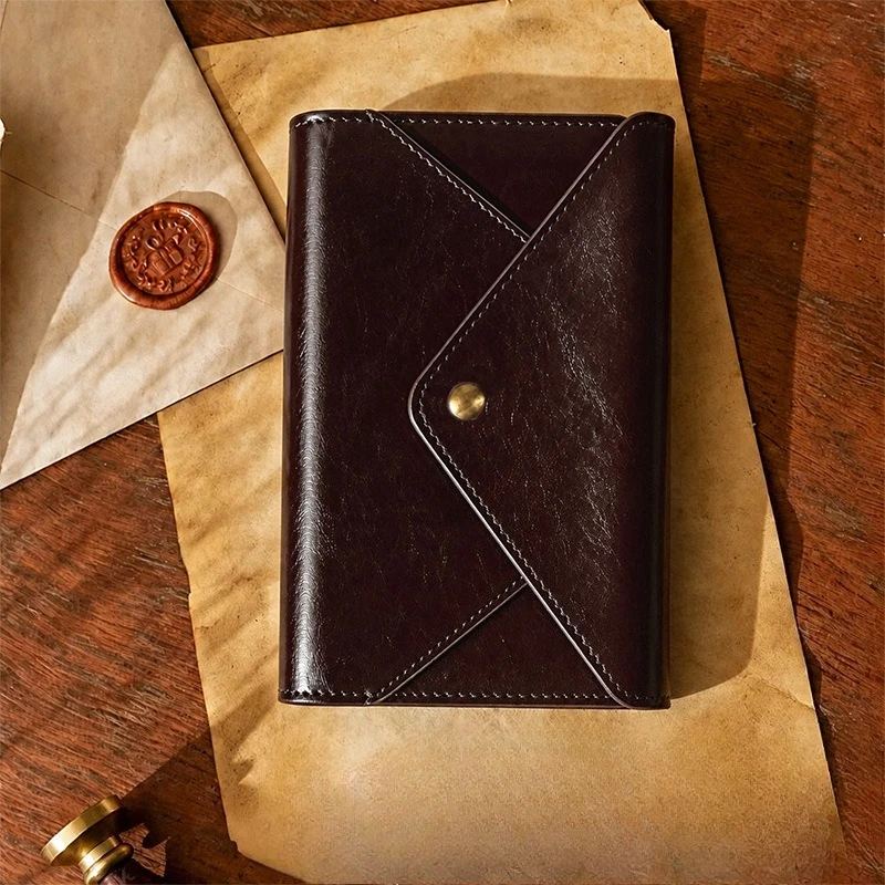 A6 M5 Three-Fold Envelope Loose-Leaf Notebook Detachable Notebook Portable with Inner Blank Journal Retro Office Stationery