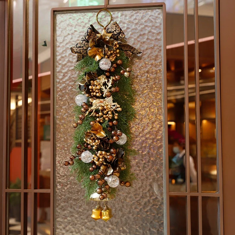 

Creative long wall New original rattan decoration Christmas wreath door hanging
