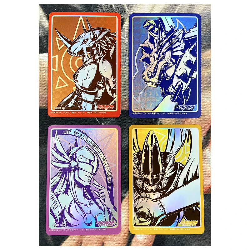 4pcs/set DTCG Digimon Digital Monster Refraction Process Toys Hobbies Hobby Collectibles Game Collection Anime Cards