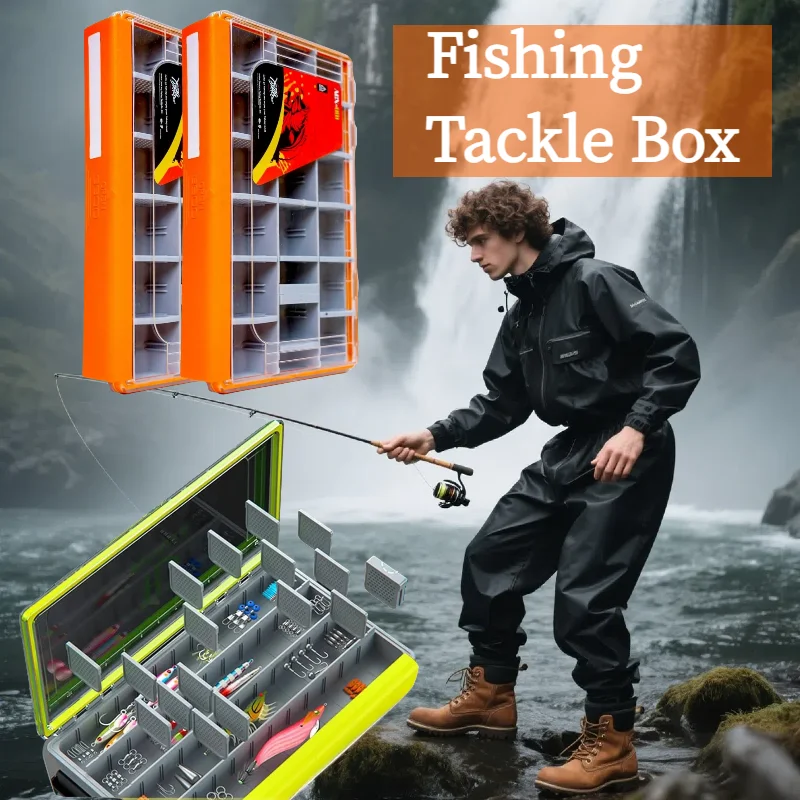 

Waterproof Fishing Tackle Box Organizer Portable for Camping Outdoor Lures Hooks Baits Storage Case Fishing Supplies