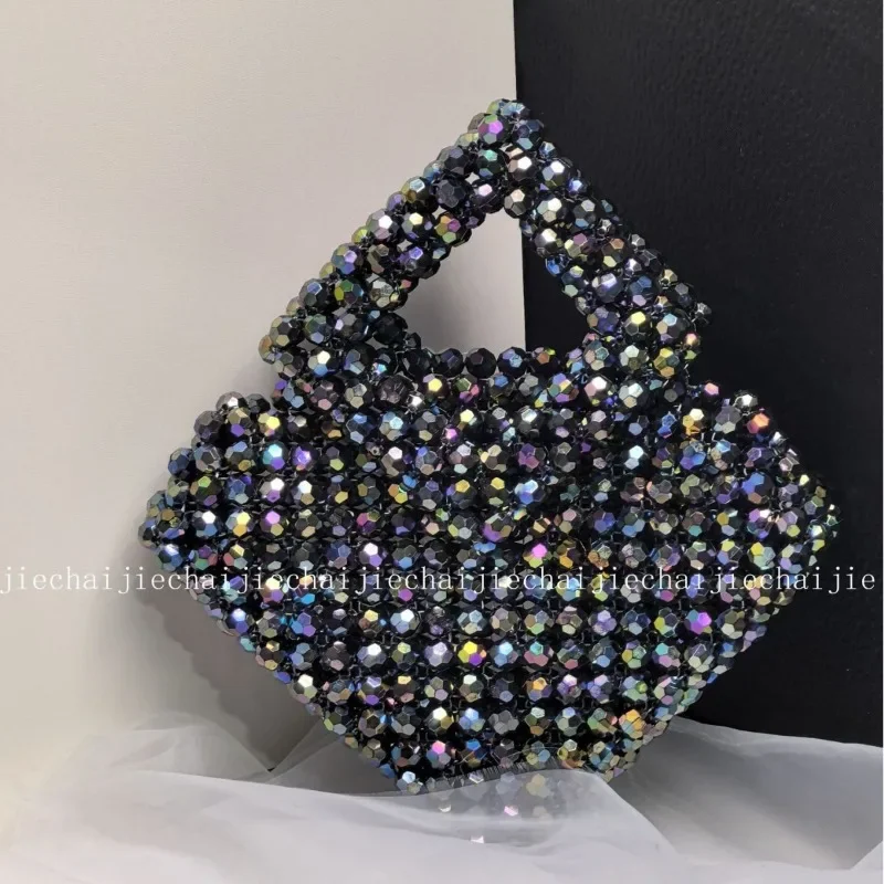 

Шикарные женские сумки ручной работы, сверкающие цветные квадратные сумки премиум-класса с акриловыми бусинами, изысканная банкетная женская сумка, настраиваемая