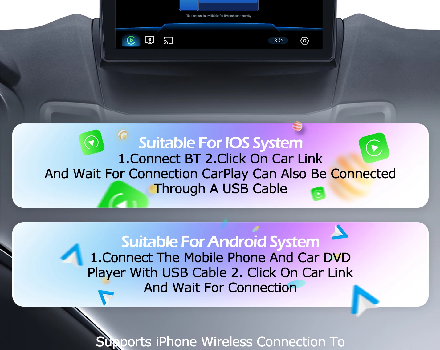 Für Ford C-MAX Kuga 2 Escape 3 2012-2019 Android 16 Auto-Radio Kabelloses Carplay GPS-Navigationsdisplay Stereo-Video-Tools BT – Detail 13