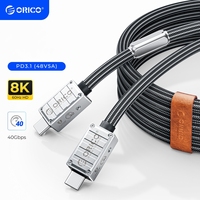 ORICO 40Gbps USB C to Type-C Cable 240w for Thunder 4 Type-C Fast Charging Wire 8k 60hz TV Box for Tablet Laptop iPhone 15 pro