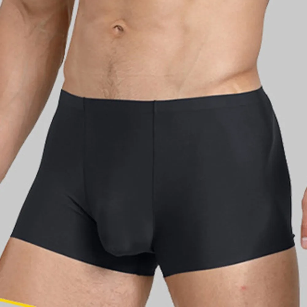 Men Ice Silk Boxer Briefs Seamless Underwear Man Soft Smooth Underpants Comfortable Panties Breathable Boxer Shorts Knickers