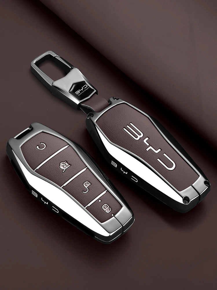 Autoschlüsselhülle für BYD Dolphin Mini Song Plus King Schlüsselanhänger-Schutz Yuan Pro Atto 8 SeaLion 7 6 Atto 2 3 Zubehör aus Zinklegierung – Detail 1