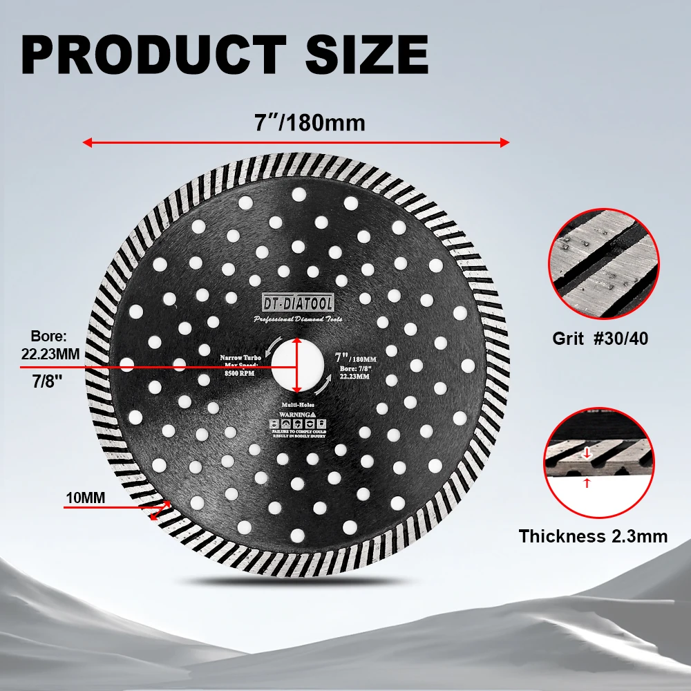 Dt-diatool 1 buah Dia cakram pemotong berlian 150/180mm untuk memotong marmer granit Beton batu berlian gergaji pisau Berlian