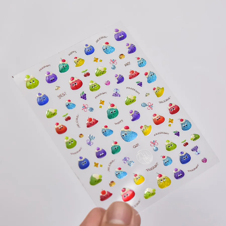 

1pcs 5D Jelly Nail Art Stickers Kawaii Mini Expressions Self Adhesive Nail Art Decorations Stickers DIY Cartoon Manicure Decals