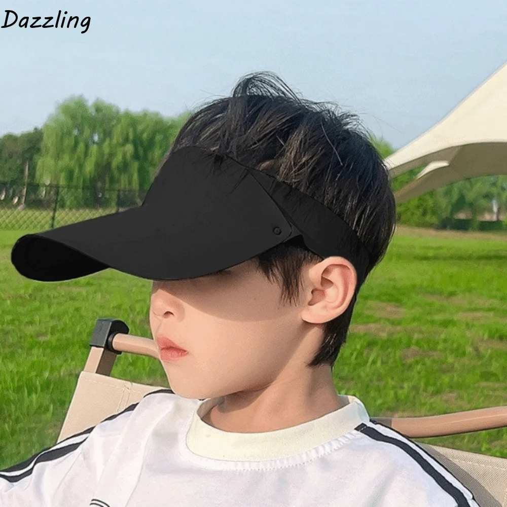 

Multicolor Quick-dry Kids Sunshade Hat Anti-UV Seamless Summer Kid Sunhat Lightweight Solid Color Children's Sunscreen Cap Boys
