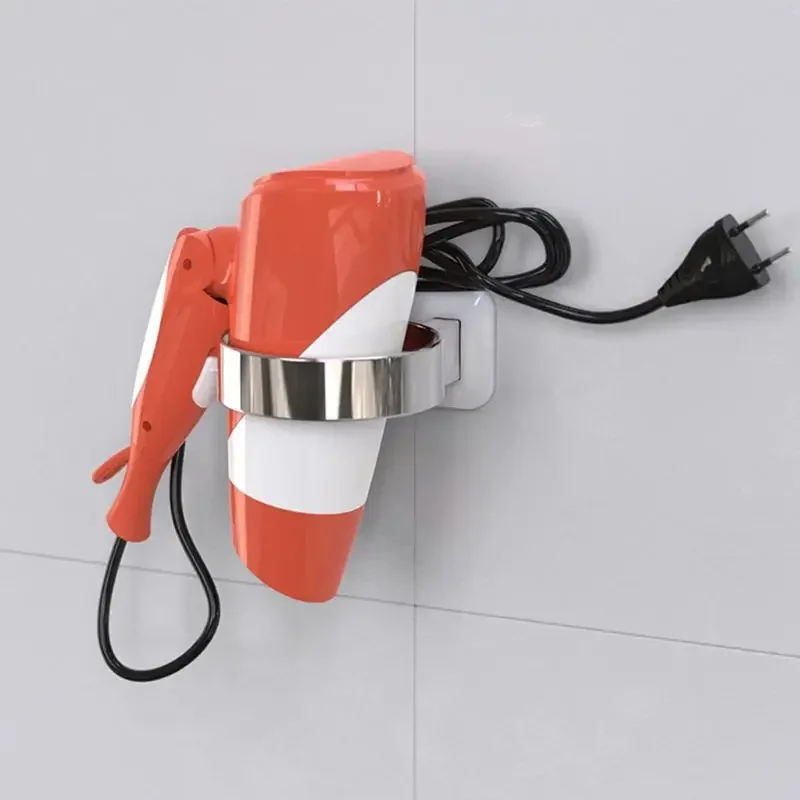 Mensola da bagno Portaoggetti Porta asciugacapelli a parete Organizzatore per rack Asciugacapelli Accessori da bagno Organizzazione Senza punzonatura