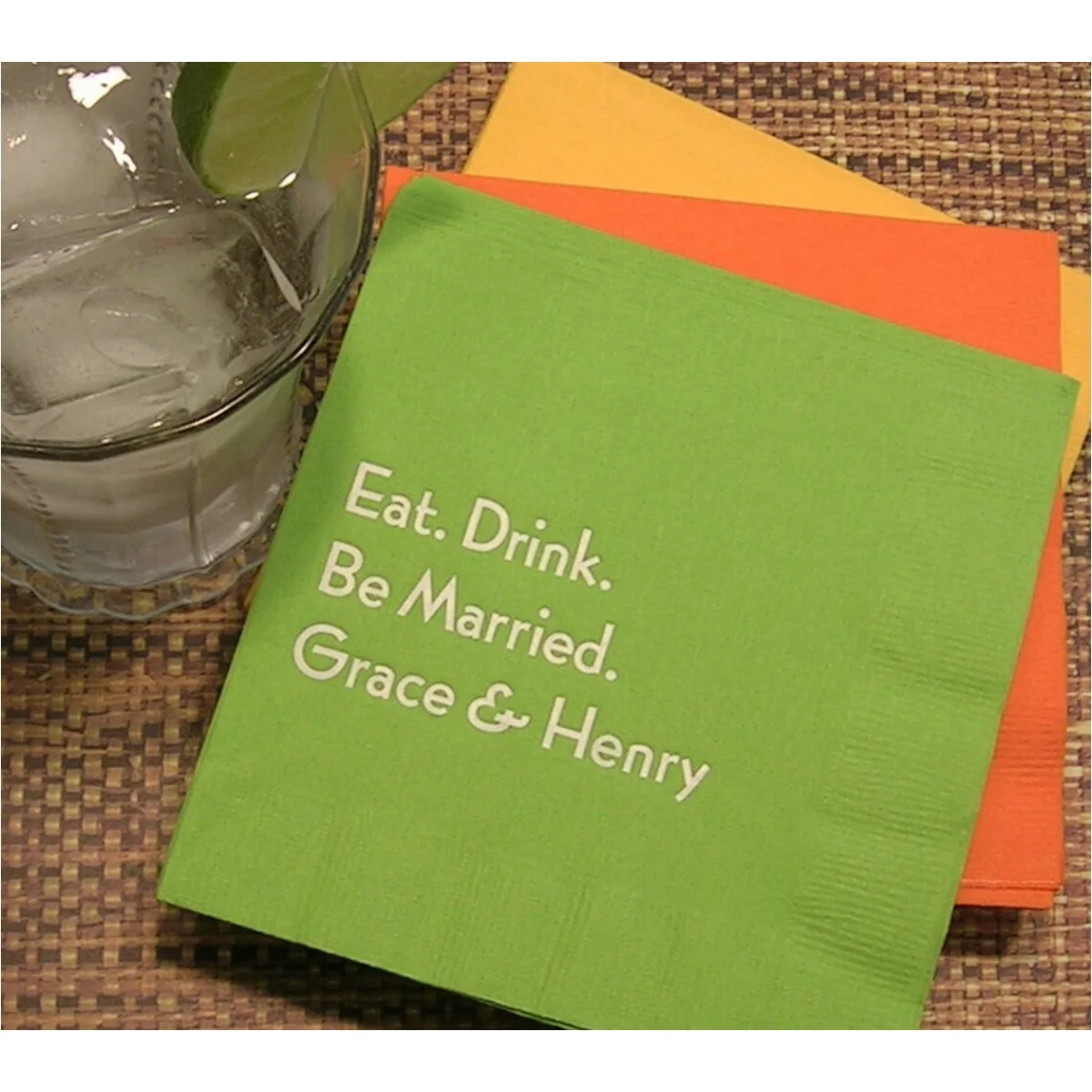 

50 personalized cocktail napkins wedding napkins for wedding reception available in 26 colors add your names for custom napkin