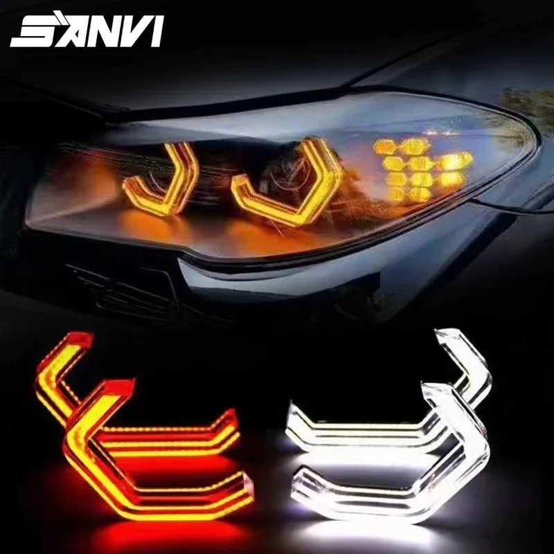 

SANVI 4Pcs Iconic Style LED Crystal Angel Eye Kit Eyes Kits for BMW F30 F32(335i) F82 F80(M3/M4) and BMW E90 E60 523i 525i