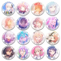 Project SEKAI Pjsk Enamel Pins Custom Creative Round Alloy Brooch Hoshino Ichika Hinomori Shiho Badge Jewelry Gifts for Friends