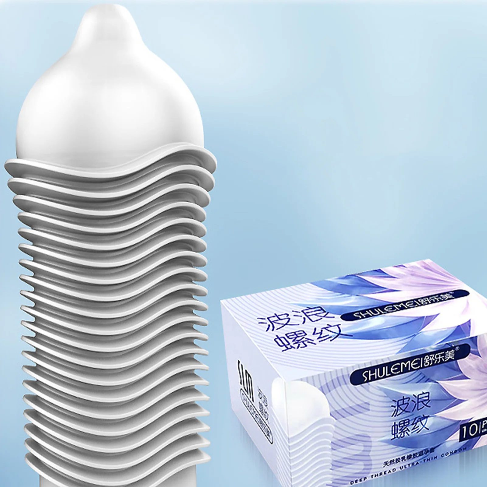 

10pcs Wave Thread Ribbed Condoms Sex Toys For Men Lasting Firming Condoms Penis Sleeve G-spot Stimulation Products For Adults