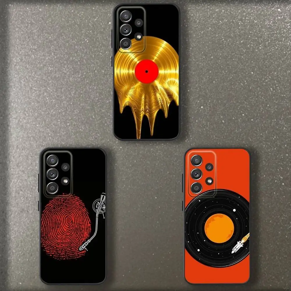 

Art Vinyl Record Phone Case For Samsung S 25,24,23,22,30,21,10,9,Ultra,Plus,Lite,FE,4,5 G Soft Black Case