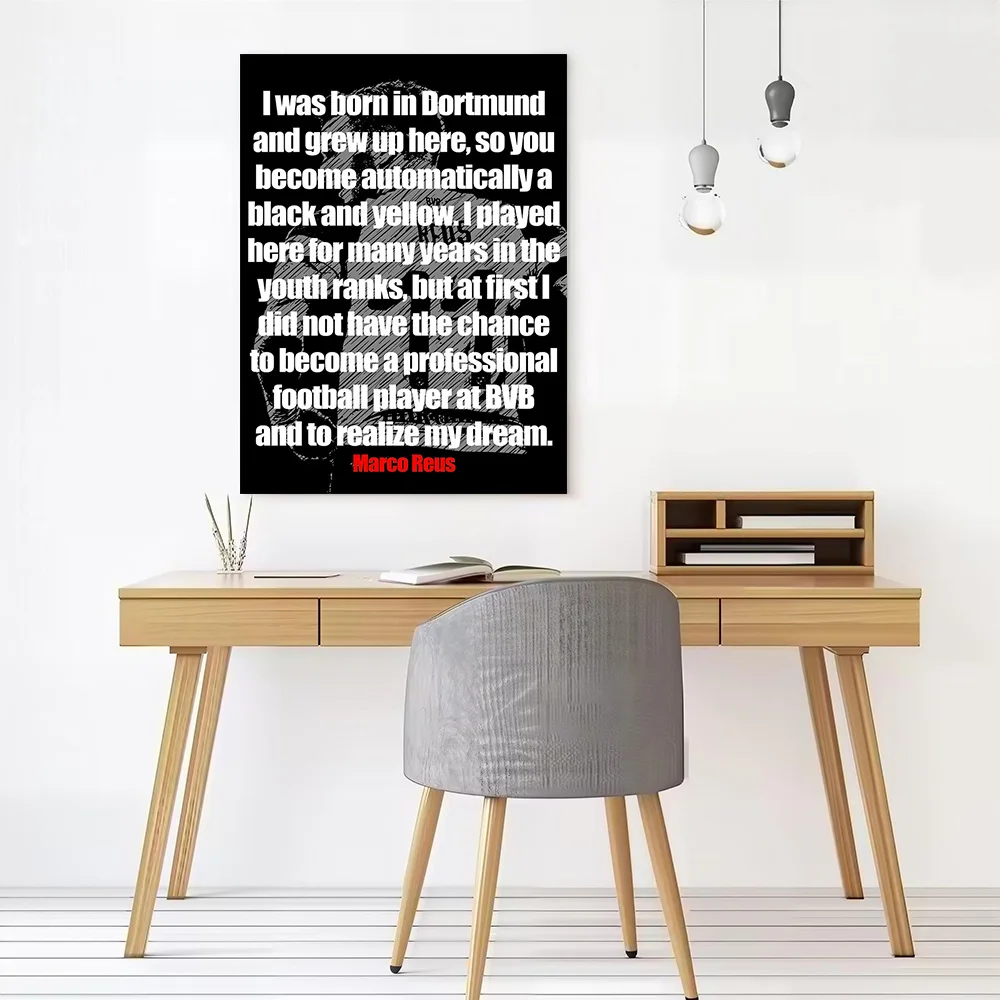 Marco Reus Quotes Printed Canvas Poster Custom Pictures Wall Art Canvas Painting for Wand Deko Interior Accessories Room Decor