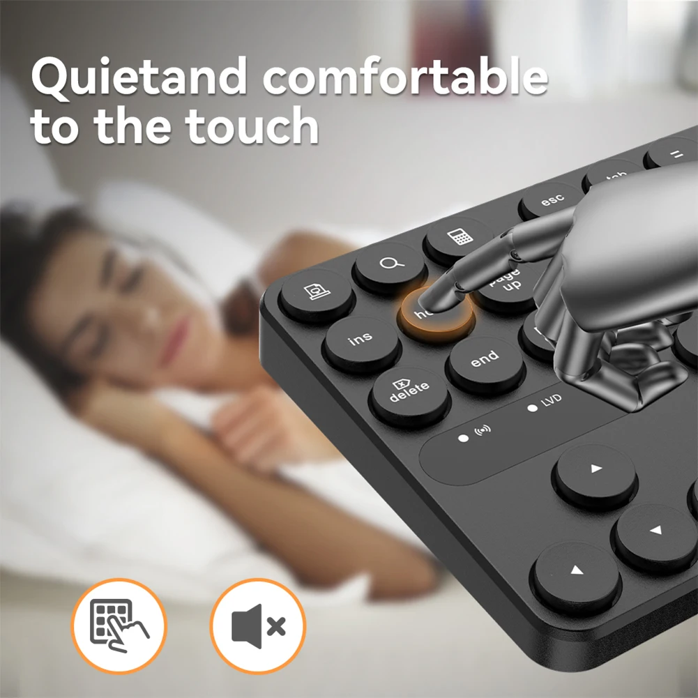 2.4G لوحة مفاتيح رقمية صغيرة لاسلكية 35 مفتاحًا رقم لوحة المفاتيح Numpad لوحة أرقام المحاسبة لأجهزة الكمبيوتر المحمول والكمبيوتر المكتبي