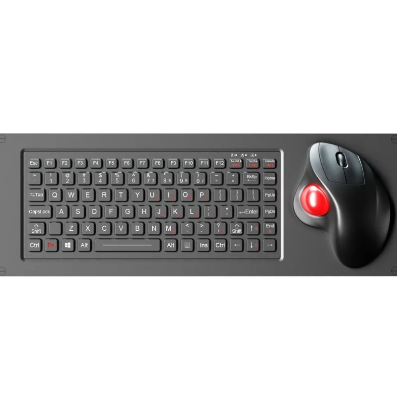 87-Key waterproof, dustproof and riot-proof IP65 embedded military silicone keyboard with trackball mouse industrial keyboard