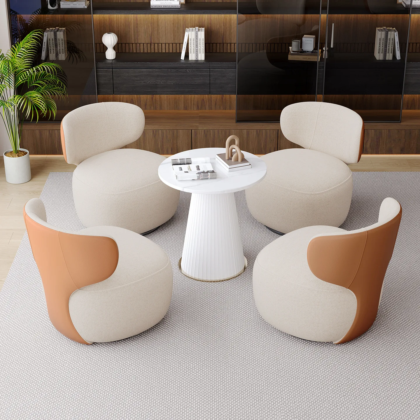 

Italian style light luxury rotating small sofa, single leisure chair, reception negotiation sofa, coffee shop restaurant chair