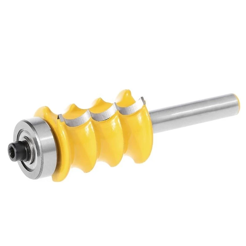 Y1AD Large Triple Bead Column/Face Molding Router Bit -1/4" Shank For Woodworking