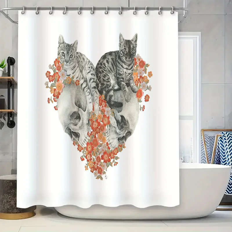 

Занавеска для душа с цветочным рисунком летучей мыши в готическом стиле на Хэллоуин, жуткие ужасы, летучие мыши, темный домашний декор, набор для ванной комнаты, винтажное украшение для Хэллоуина