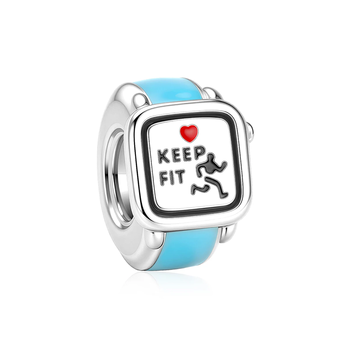 Pan Charms Fitness Watch Charm Keep Fit Bead Running Lover Pendant Workout Jewelry Gym Motivation Gift for Her Birthday Men