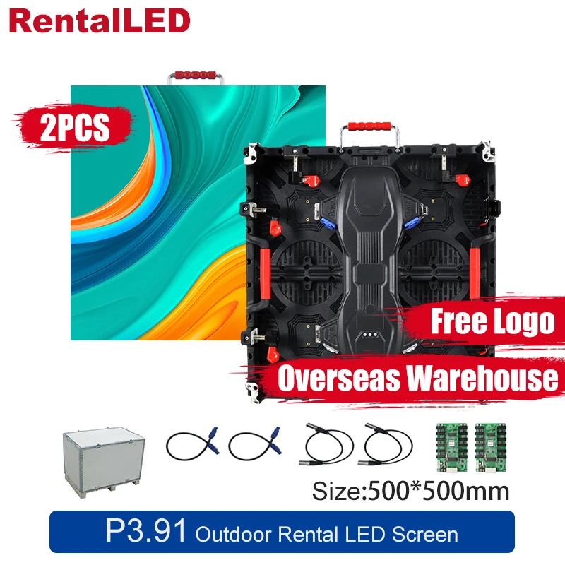 

Pantalla LED Rental Outdoor P3.91 SMD2121 500×500mm Stage LED Video Wall Free Printing Logo Overseas Warehouse 3-years Warranty