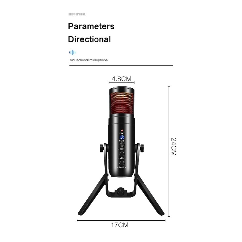 RGB Condenser Microphone Game Live Conference Recording Monitor Condenser Microphone