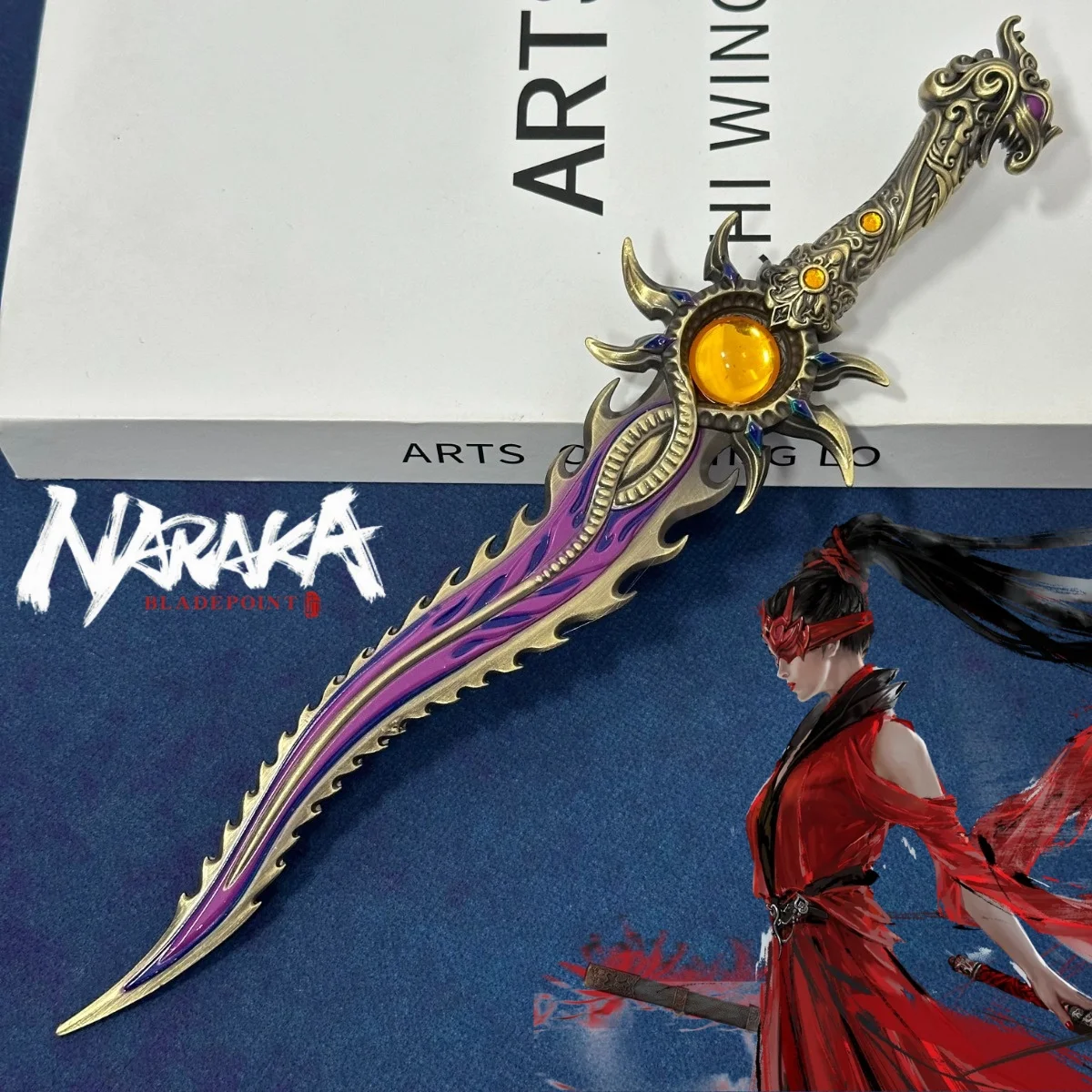 

11-дюймовый металлический меч-катана Naraka Bladepoint, оригинальная японская катана, самурайская сабля, аниме-нож ниндзя, меч реального размера, игрушка-подарок